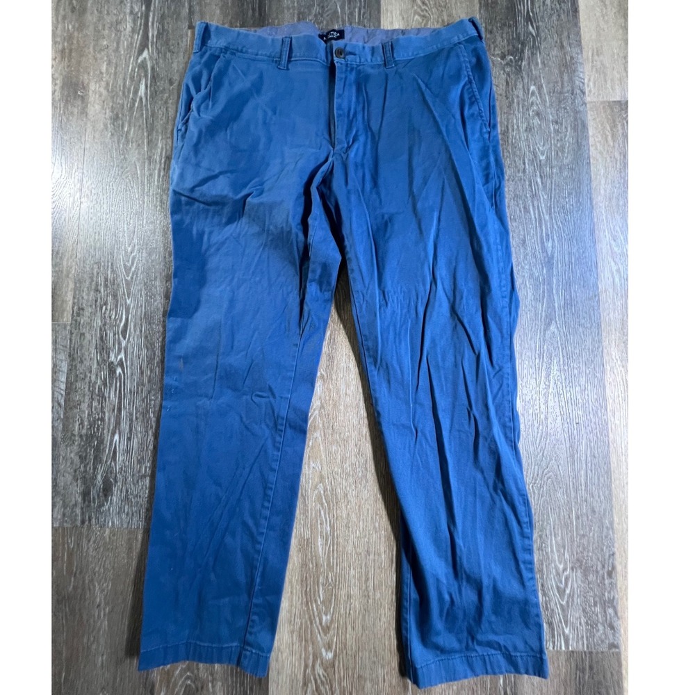 Nautica Chino Pants Mens 40x34 Blue Classic Fit Flex Stretch Trousers